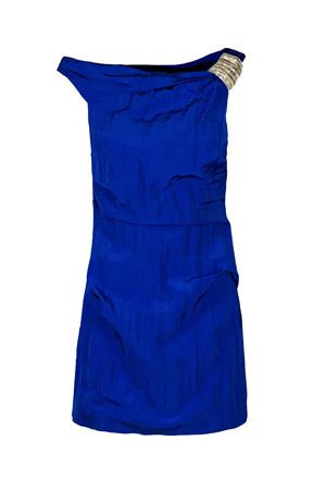 Abito Corto Blu Con Dettaglio Gioiello DAVID KOMA | AW25DK70DBLUESILVER